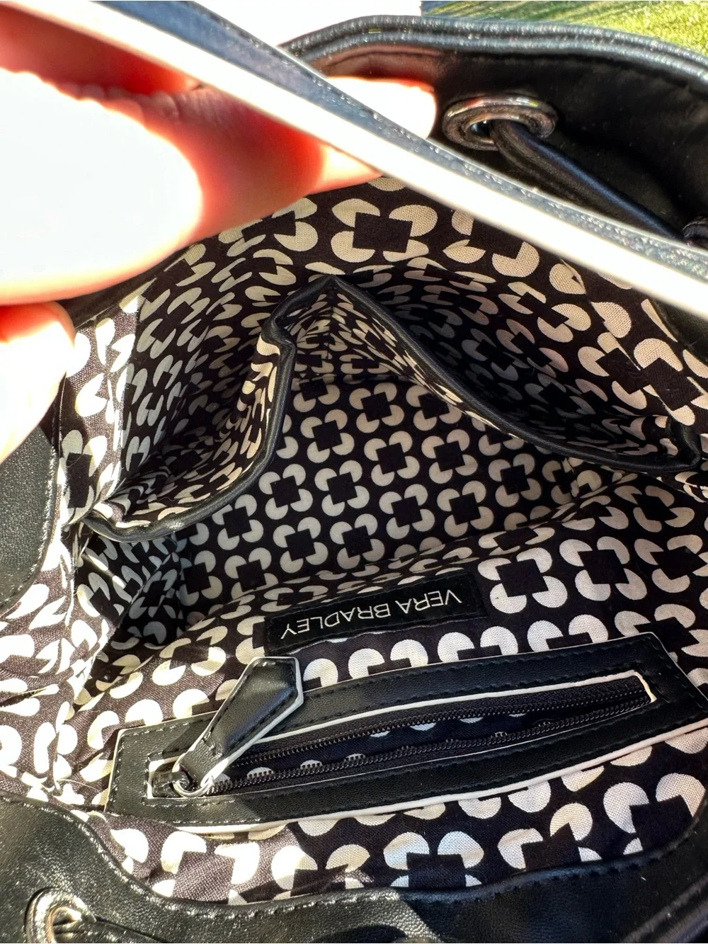 Vera Bradley Bucket Crossbody Classic Drawstring Purse faux Leather Vegan